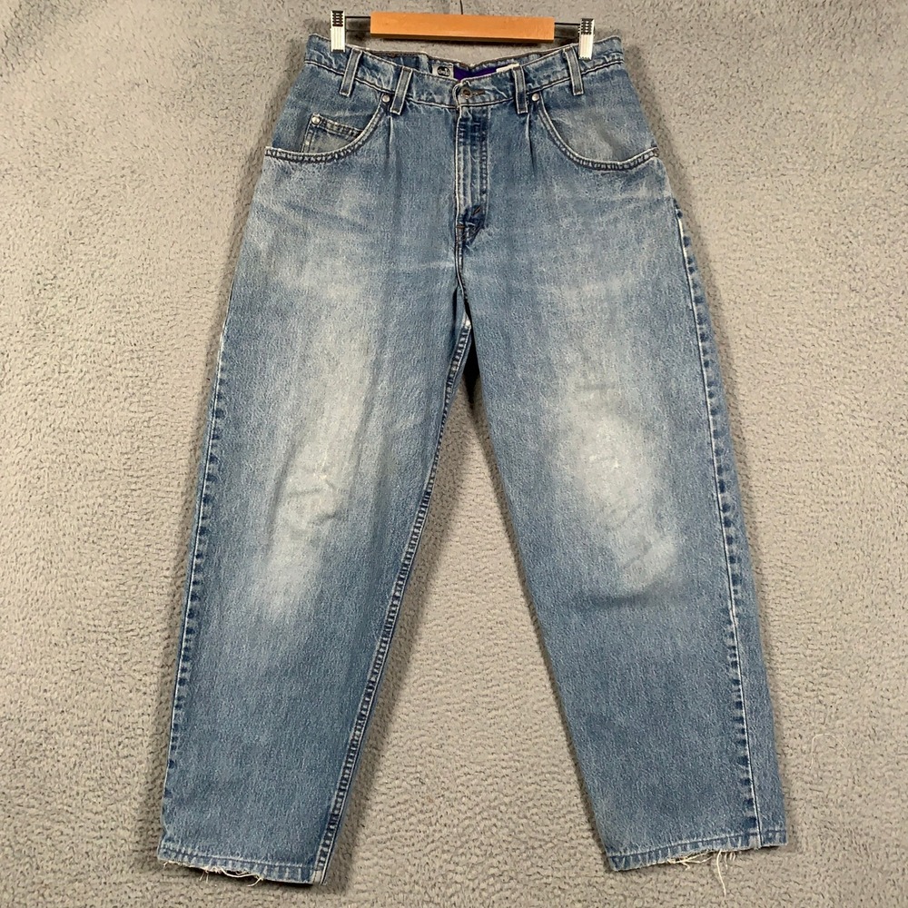 Vintage 90s SilverTab Baggy Jeans Mens Size 32 Blue Made in USA Light Wash Levis